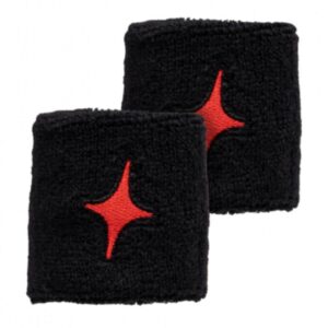 POIGNET EPONGE STARVIE noir/rouge (paire)