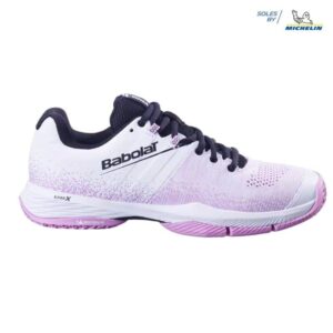CHAUSSURES DE PADEL BABOLAT SENSA WOMEN 2025 blanc/rose lilas